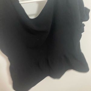 women’s black blouse crop top